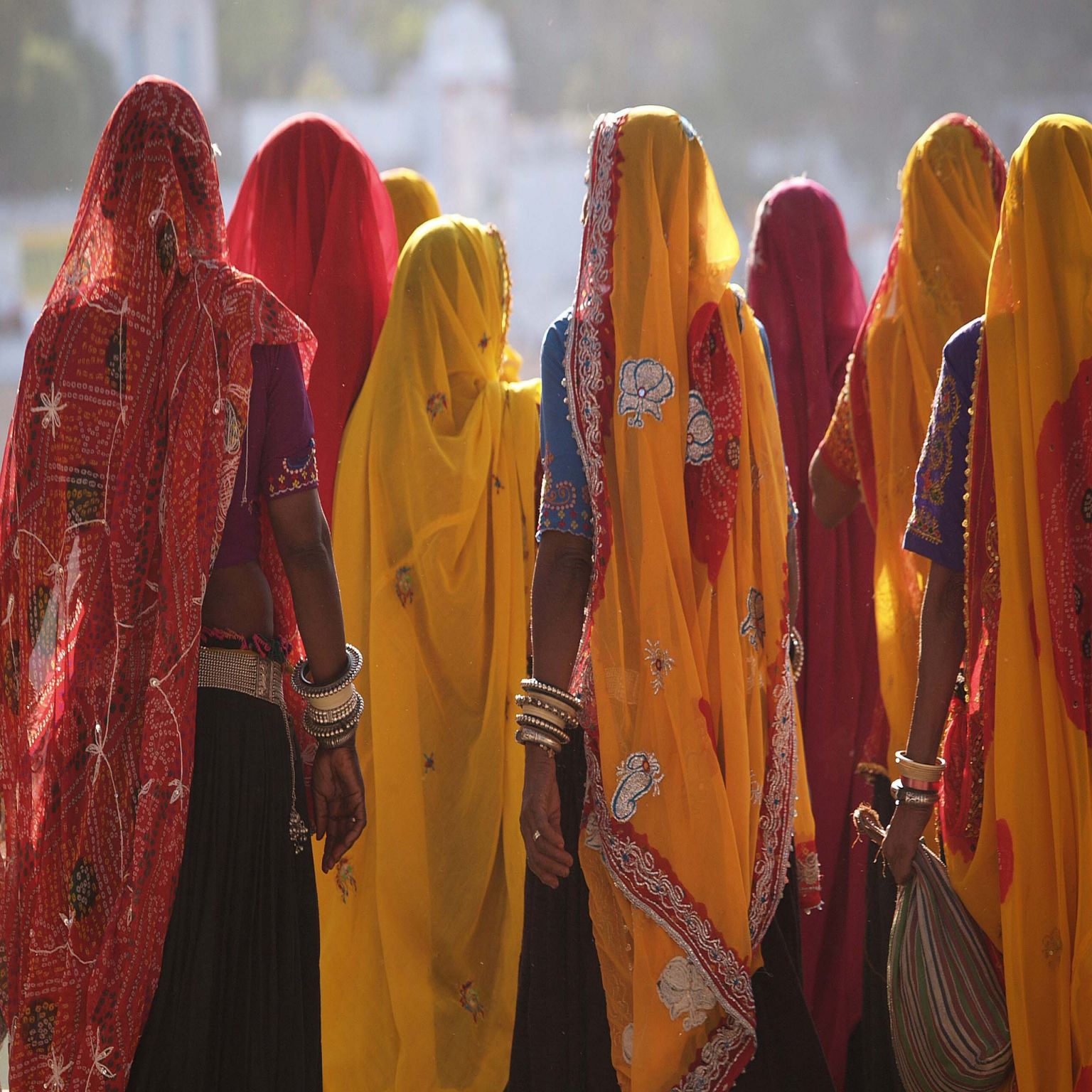 des Indiennes en sari