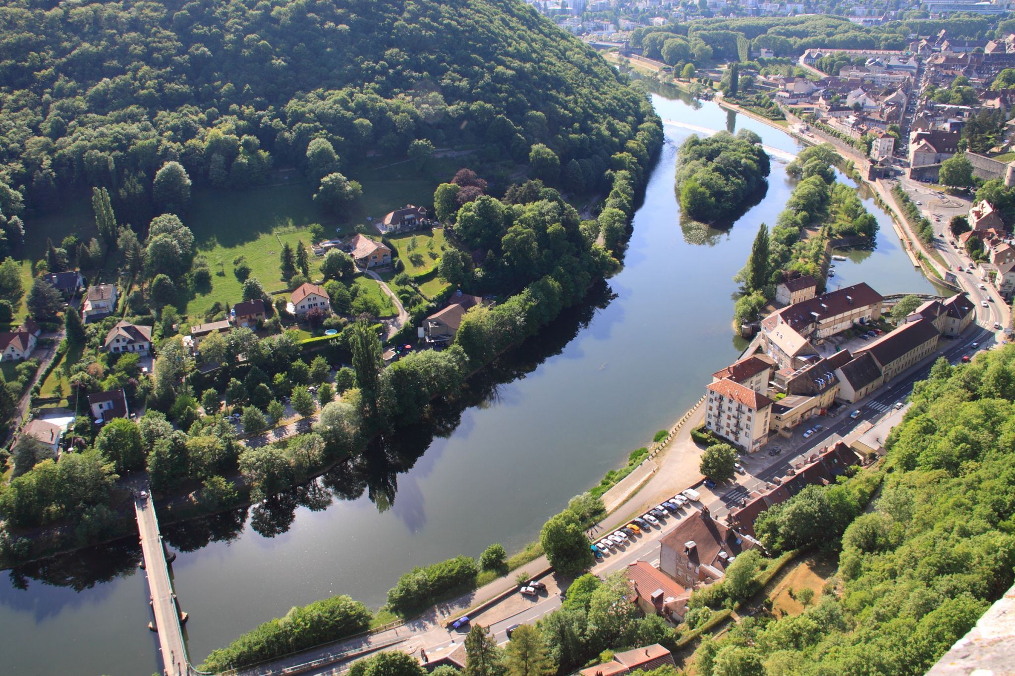 le Doubs vu de la citadelle de Besançon (Franche-Comté)